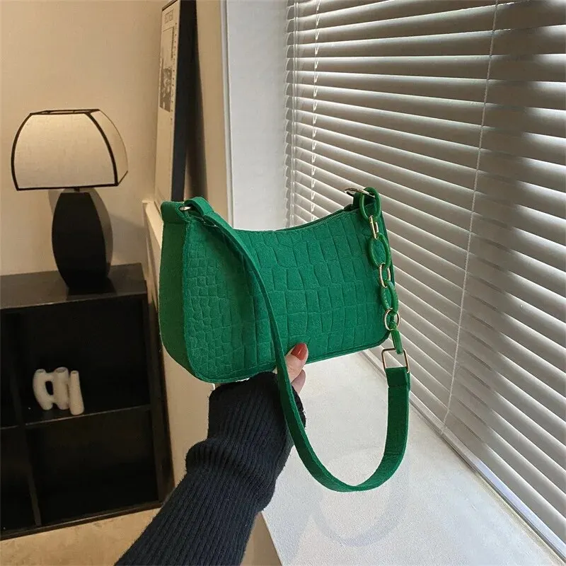 Lady Felt Armpit Design Luxury Tote Released Fashion Ladies Handbag Under Crescent Small Square Bag Lady Felt Armpit Design Luxu - Image 5