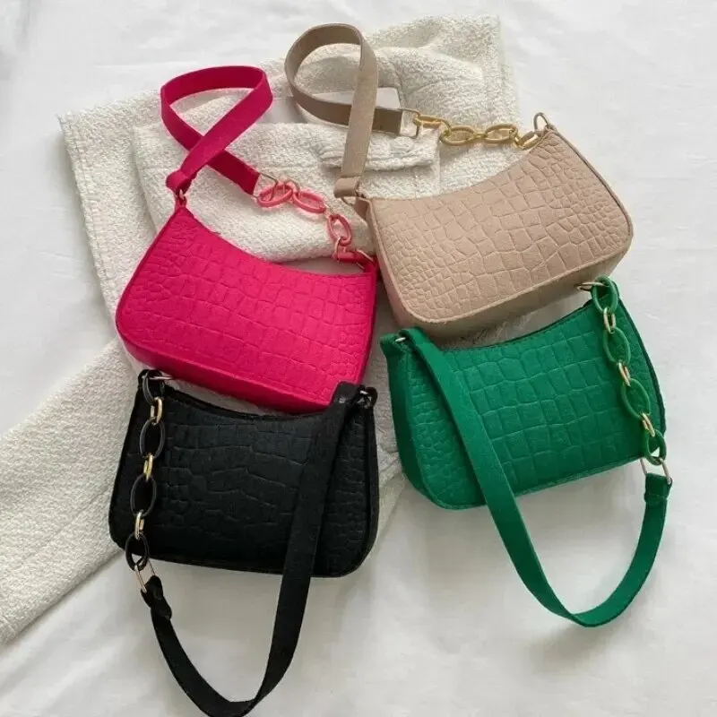 Lady Felt Armpit Design Luxury Tote Released Fashion Ladies Handbag Under Crescent Small Square Bag Lady Felt Armpit Design Luxu - Image 4