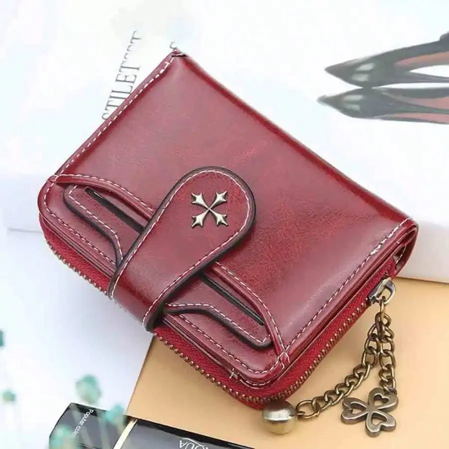 Women Wallets and Purses PU Leather Money Bag Female Short Hasp Purse Small Coin Card Holders Blue Red Clutch New Women Wallet - Image 2