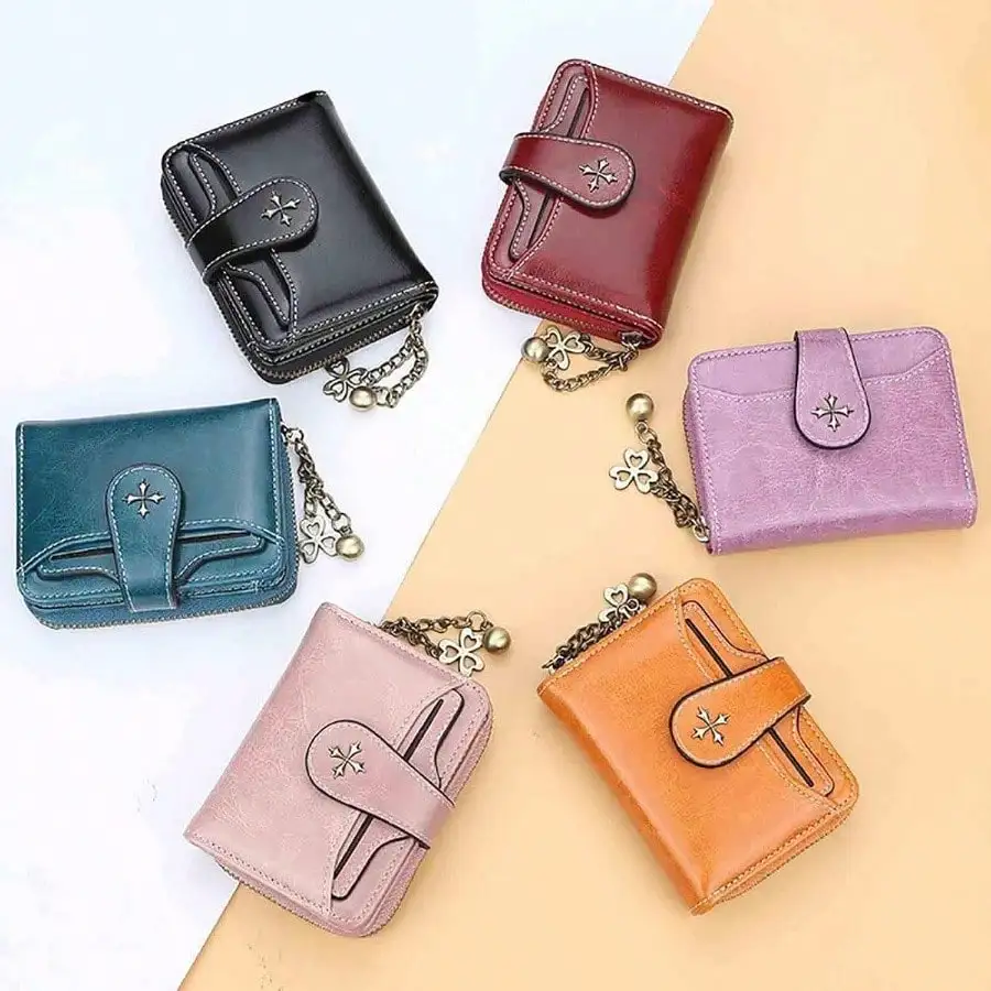 Women Wallets and Purses PU Leather Money Bag Female Short Hasp Purse Small Coin Card Holders Blue Red Clutch New Women Wallet - Image 3