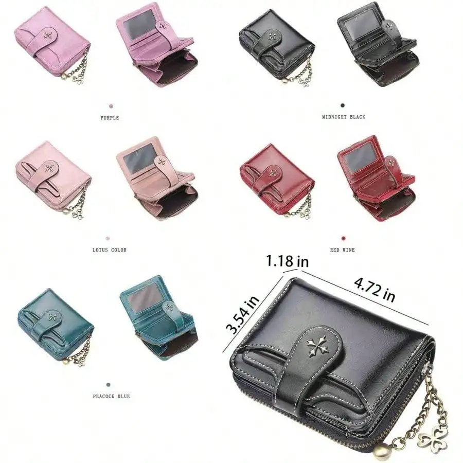 Women Wallets and Purses PU Leather Money Bag Female Short Hasp Purse Small Coin Card Holders Blue Red Clutch New Women Wallet - Image 6
